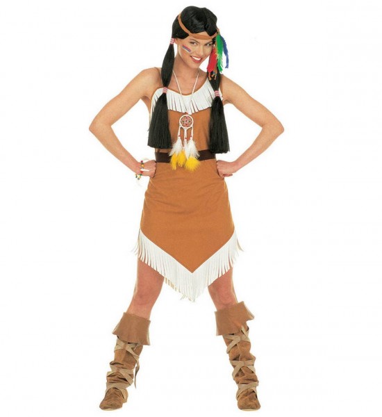 Comanche ° Kleid mit Gürtel, Stirnband mit Feder