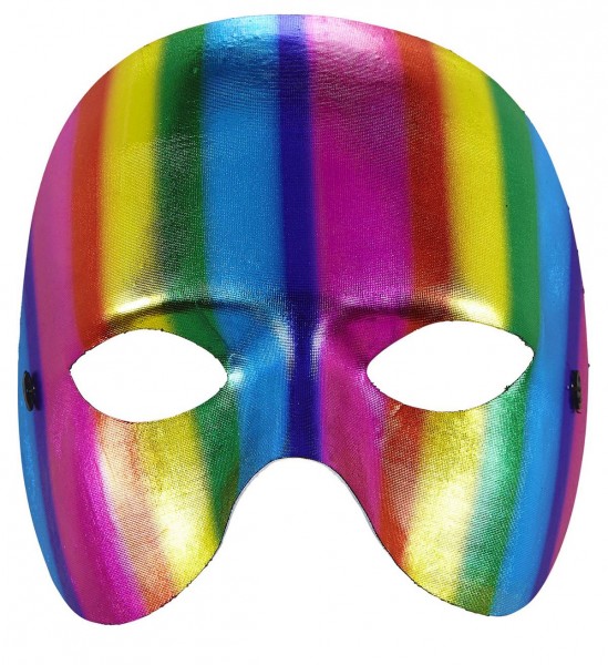 Unisex Maske ohne Kinn in Regenbogenfarbe ° Metall