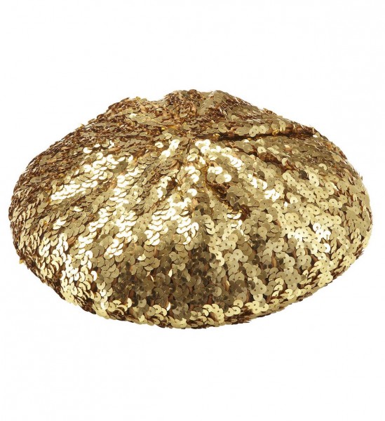 Baskenmütze aus Pailletten ° Gold