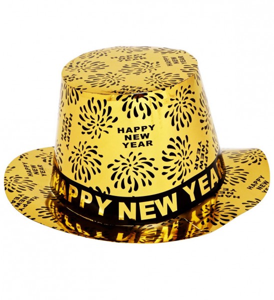 Zylinder &quot;Happy New Year&quot; ° Gold