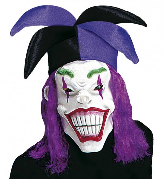 Maske Joker mit Hut und Perücke