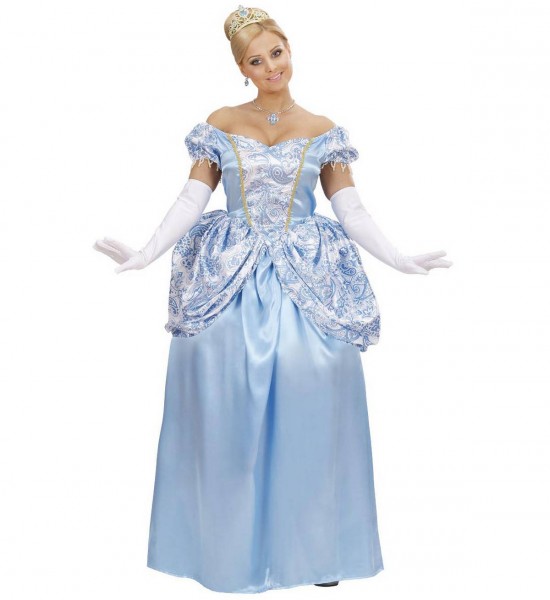 Prinzessin ° Kleid mit Unterrock, Handschuhe, Tiara ° Blau
